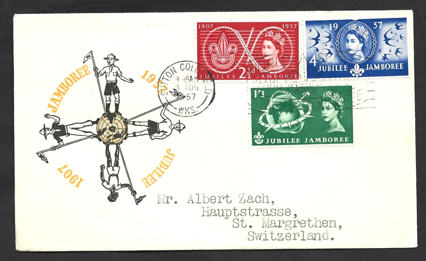 BRITAIN 1957 WORLD SCOUT JUBILEE FIRST DAY COVER