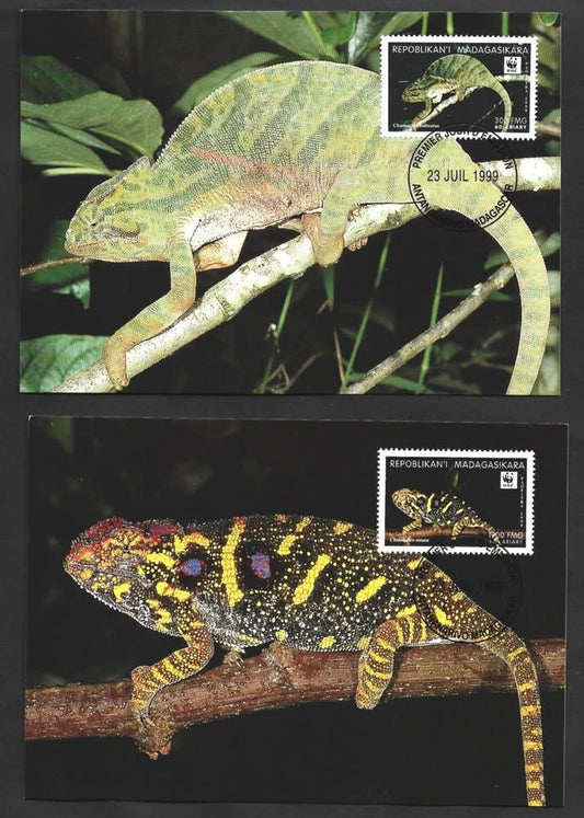 MADAGASCAR LIZARDS WWF FIRST DAY MAXIM CARD SET
