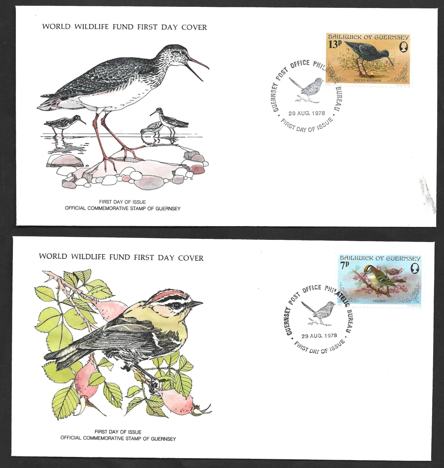 BIRD WWF FIRST DAY COVERS