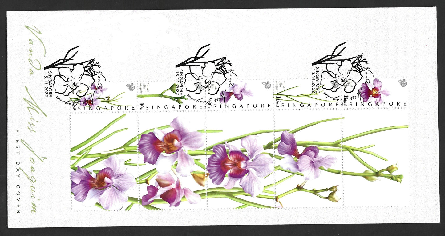 SINGAPORE Vanda Ms Joaquim MyStamp First Day Cover 2022