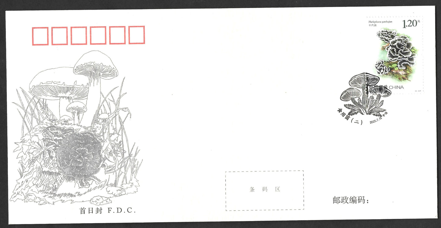 CHINA   EDIBLE FUNGI  FIRST DAY COVERS   2025