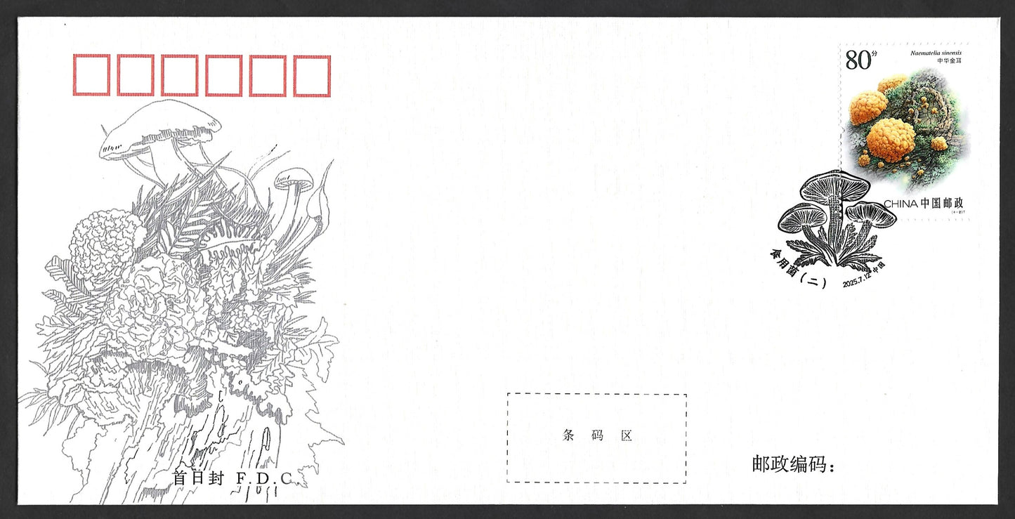CHINA   EDIBLE FUNGI  FIRST DAY COVERS   2025