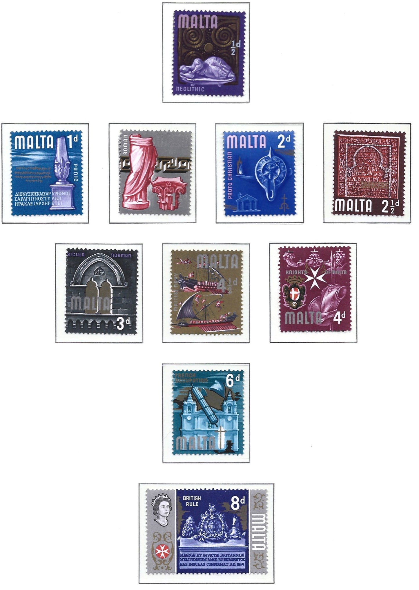 MALTA DEFINITIVE SET 1965