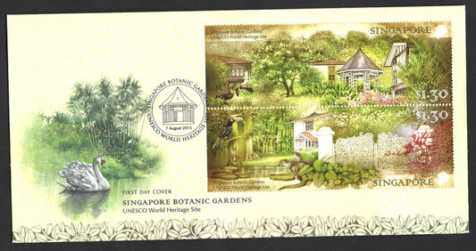 SINGAPORE  Singapore Botanic Gardens inscribed as UNESCO World Heritage Site   2015  First Day Cover