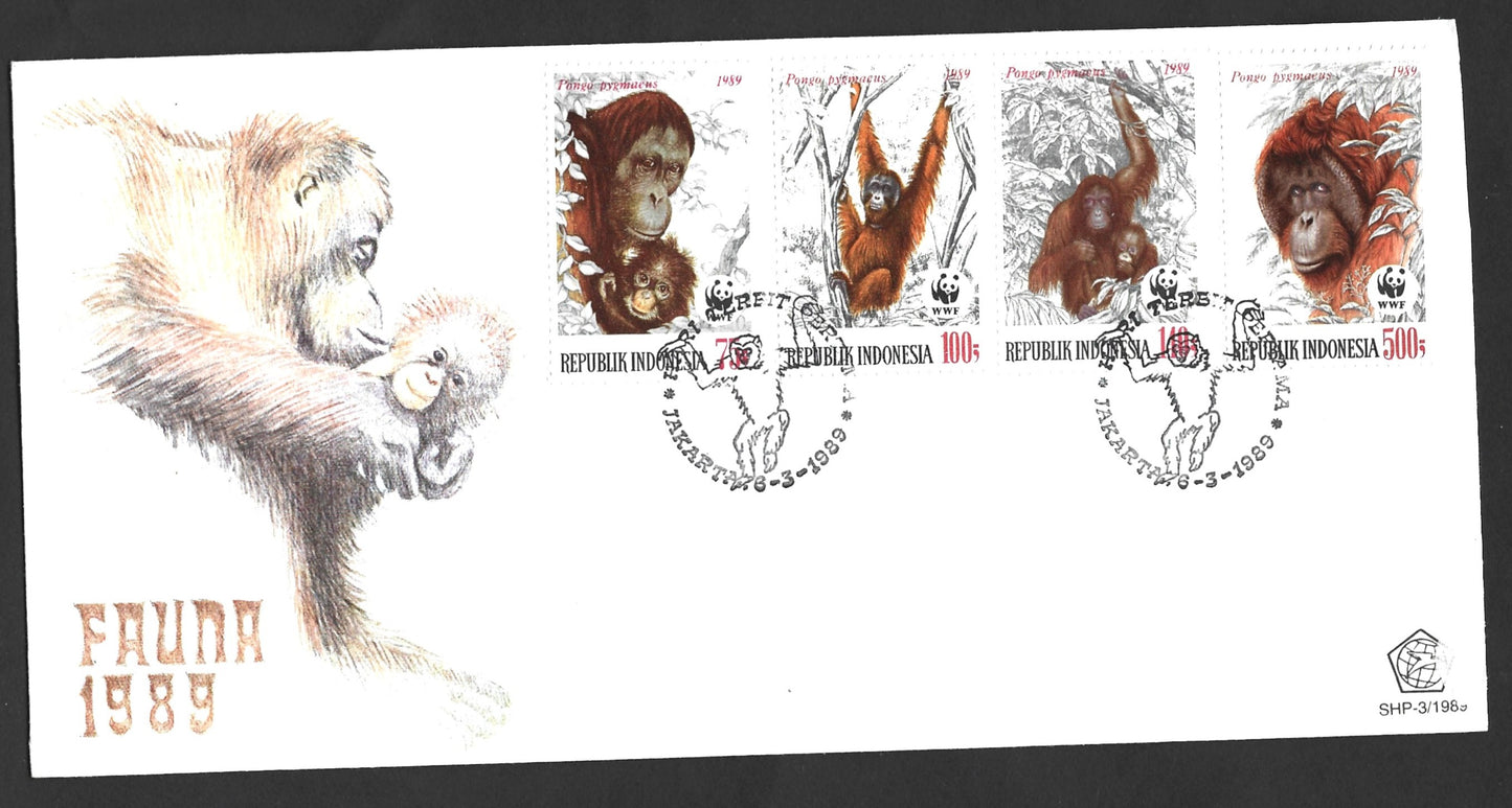 INDONESIA FAUNA  1989  FIRST DAY COVER
