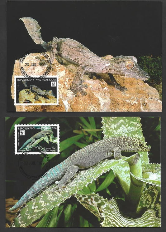 MADAGASCAR LIZARDS WWF FIRST DAY MAXIM CARD SET