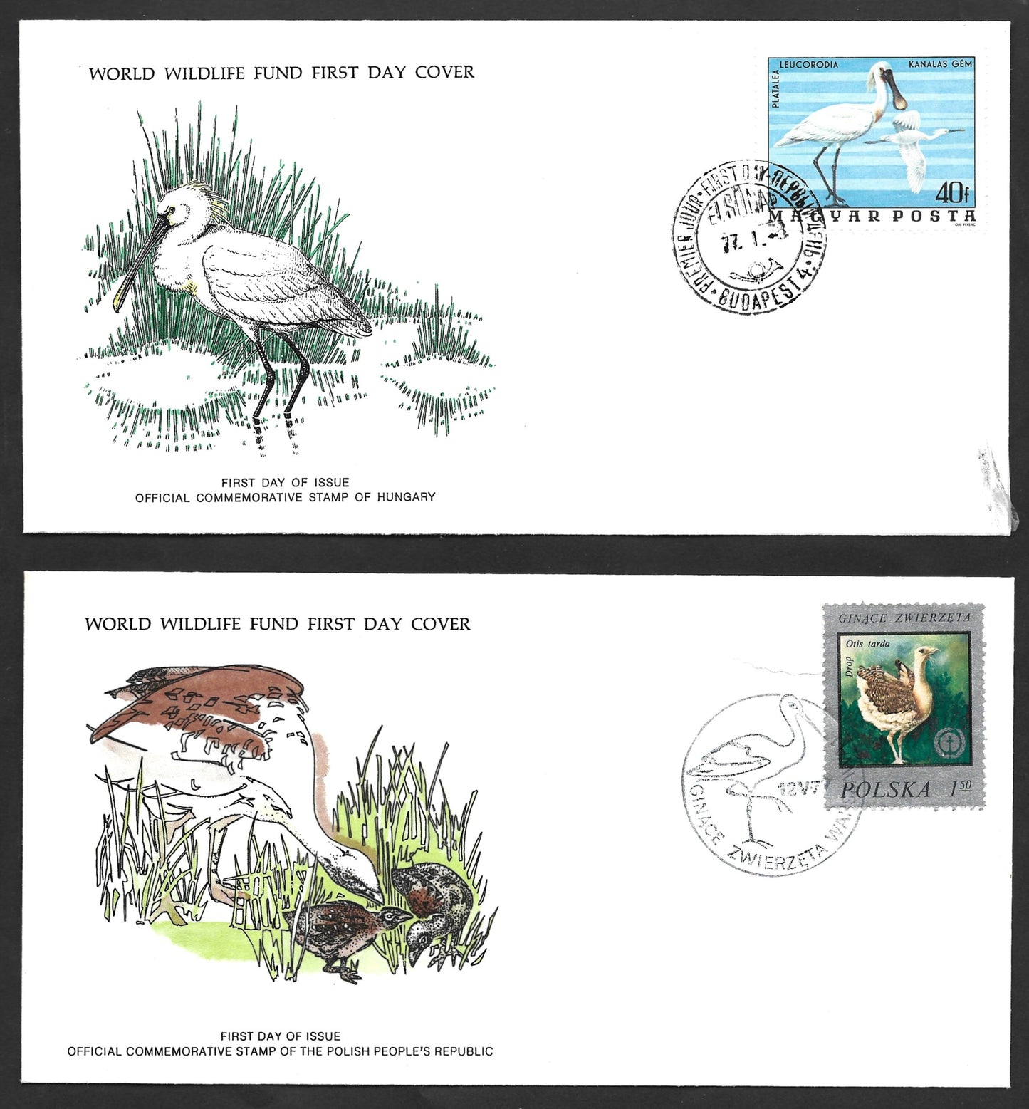 BIRD  WWF FIRST DAY COVERS