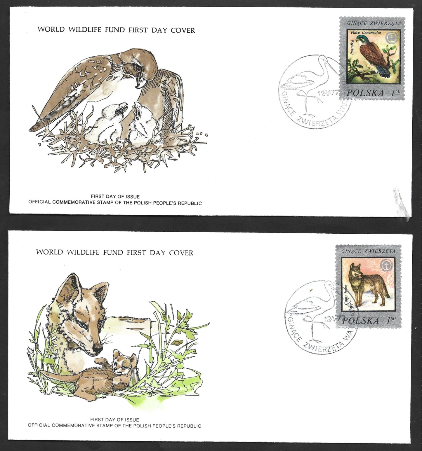 BIRD  WWF FIRST DAY COVERS