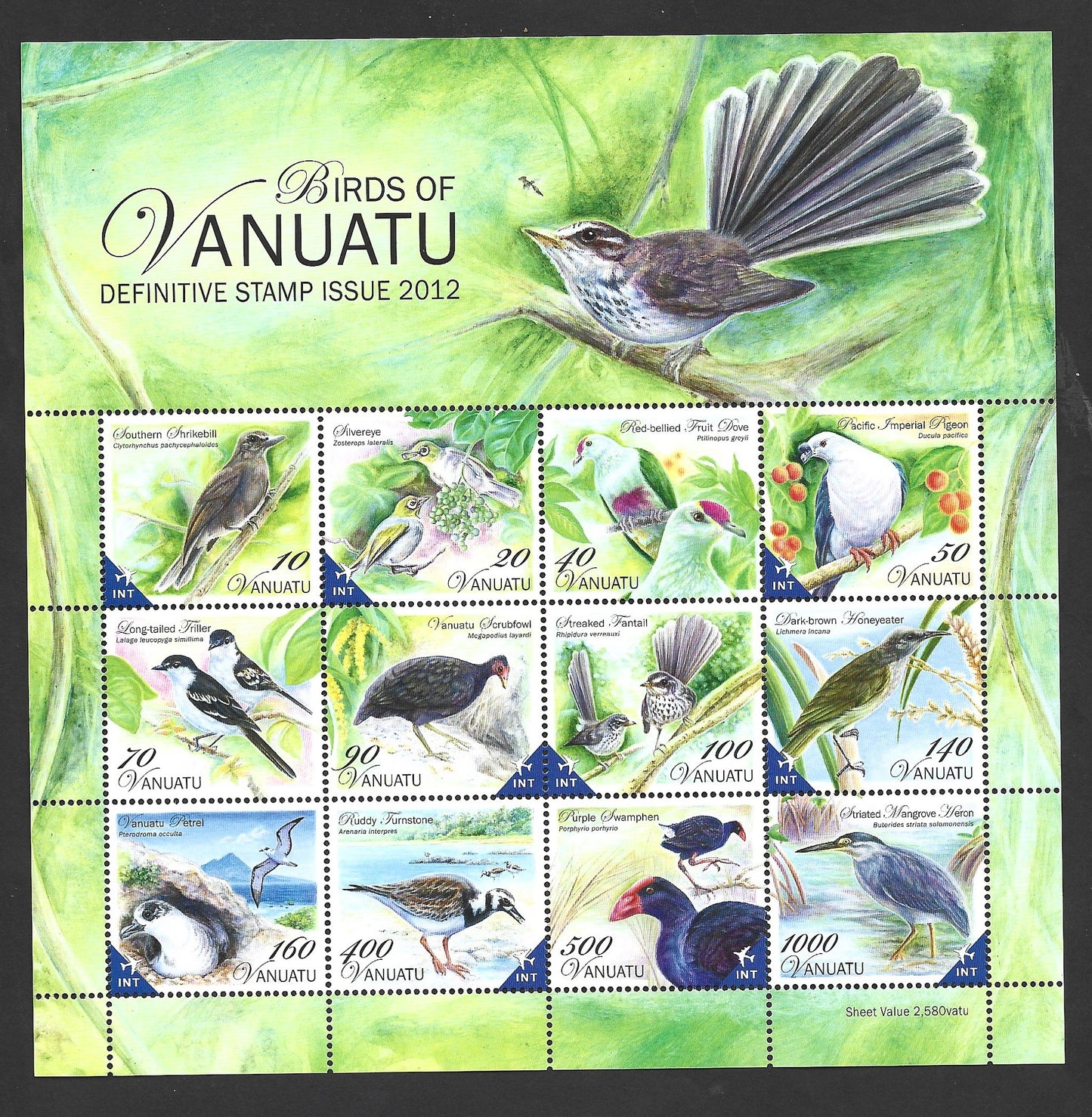 VANUATU BIRDS  MINIATURE SHEET