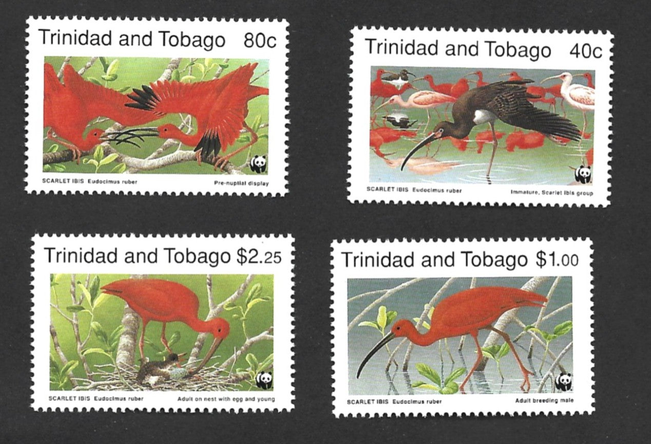 TRINIDAD and TOBAGO  SCARLET IBIS  BIRD SET  1990
