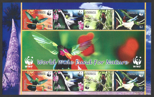 DOMINICA  HUMMINGBIRDS  MINIATURE SHEET