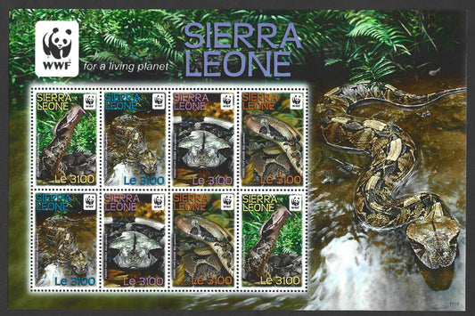 SIERRA LEONE  WWF  FOREST PUFF ADDER    MINIATURE SHEET