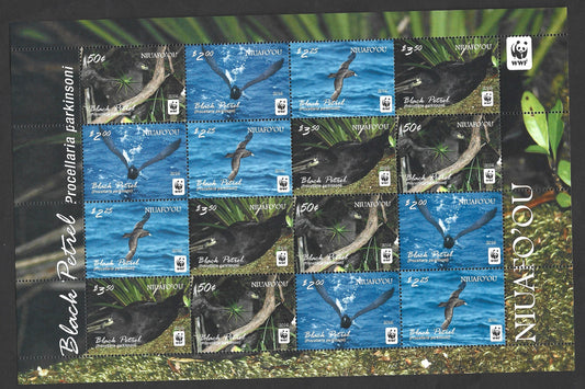 NIUAFO'OU  BLACK PETREL BIRD  WWF  MINIATURE SHEET  2016